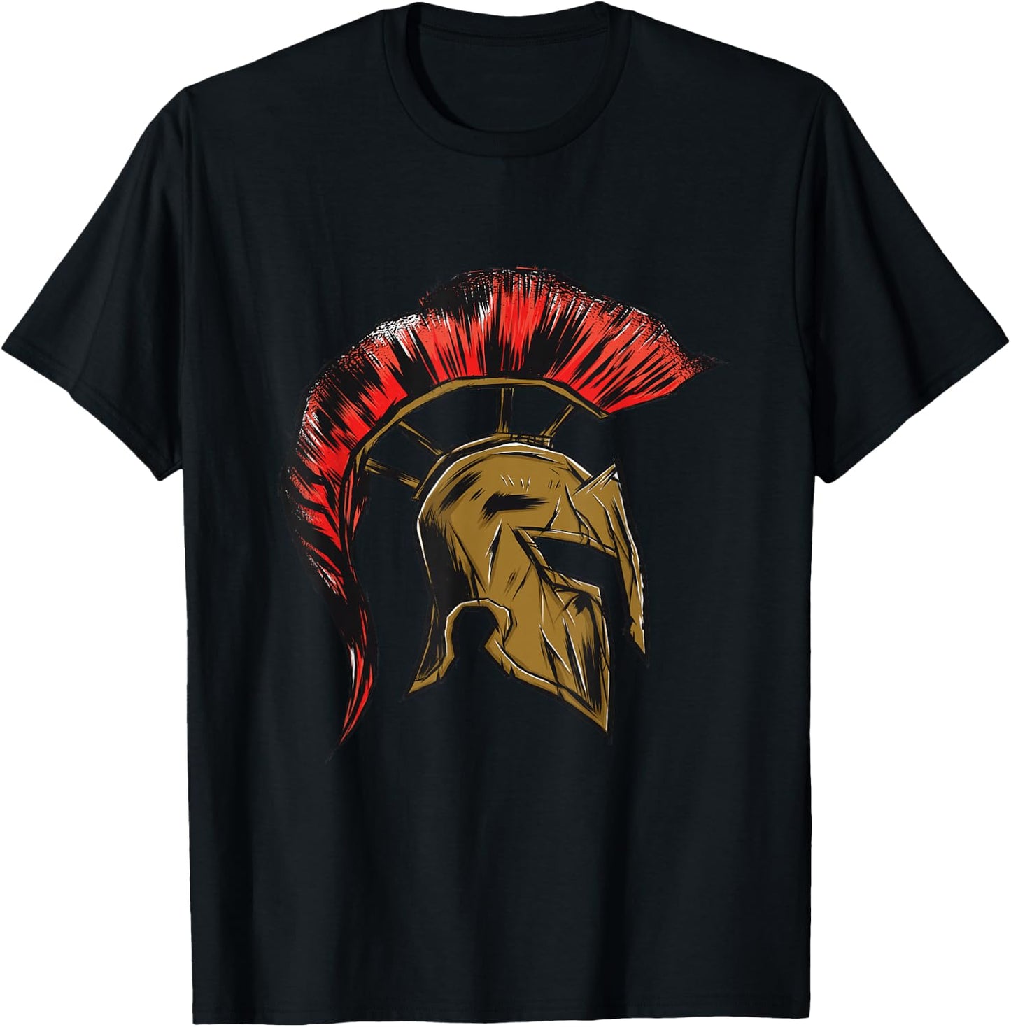 Spartan Gladiators Helmet Greece Warrior Sparta T-Shirt - T-Shirt | Black