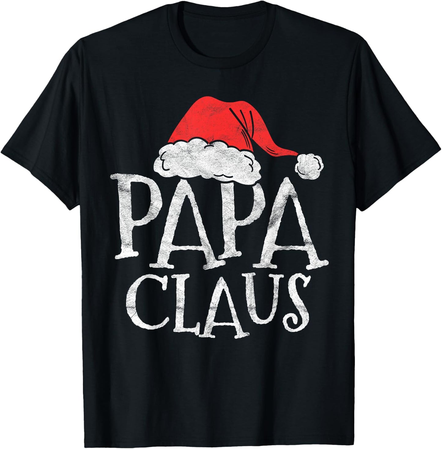 Retro Papa Claus Gift Funny Christmas Santa Costume Father T-Shirt - T-Shirt | Black