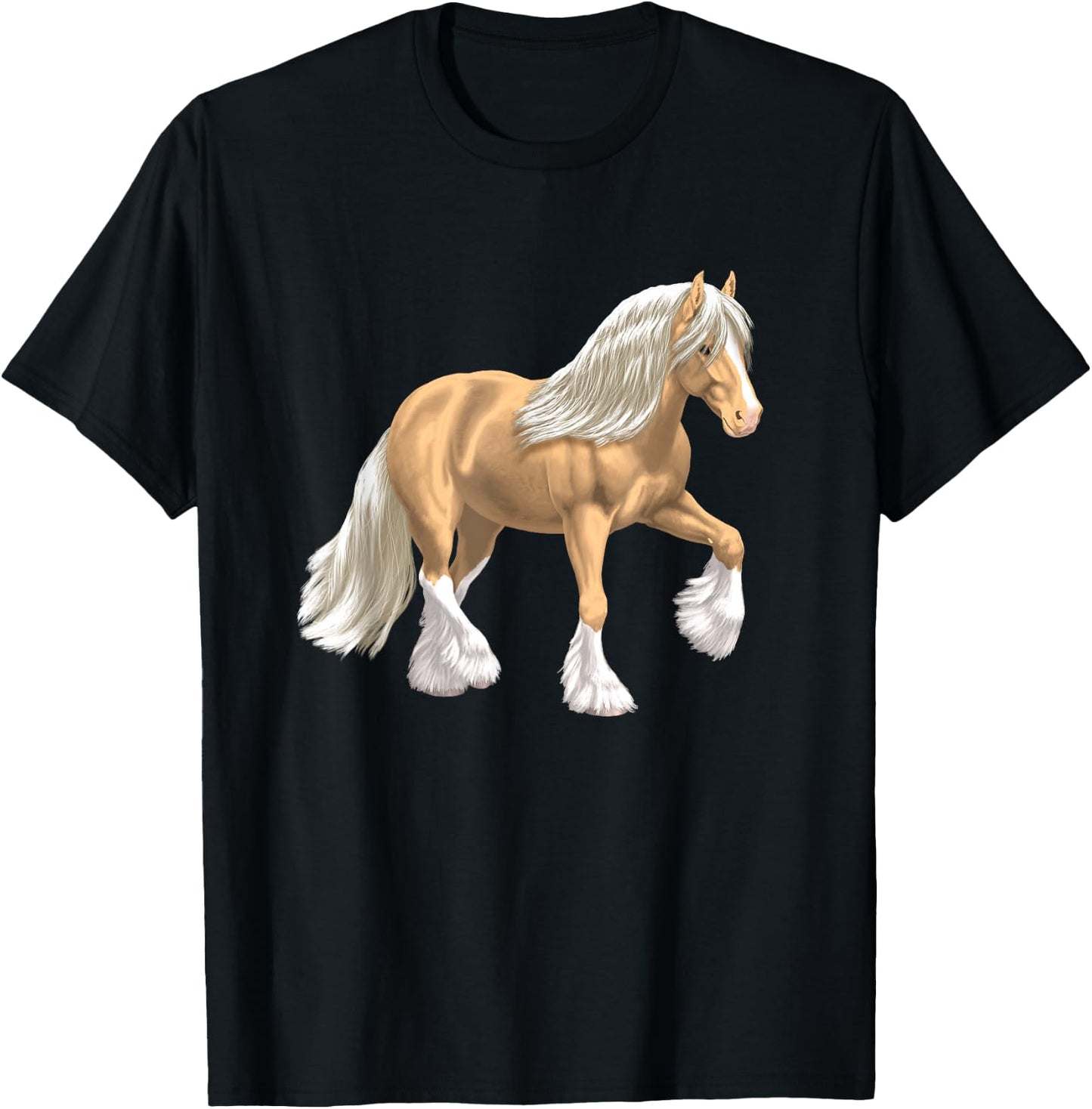 Pretty Palomino isabell white Gypsy Cob Tinker horse T-Shirt - T-Shirt | Black