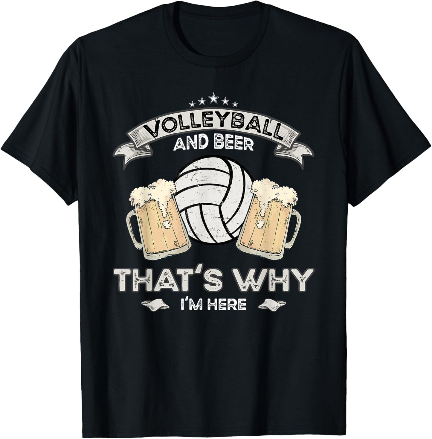 Funny Volleyball Quotes Beer Jokes Party Favors T-Shirt - T-Shirt | Black