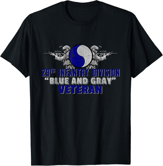 29th Infantry Division 29th ID Blue and Gray Division Gifts T-Shirt - T-Shirt | Black