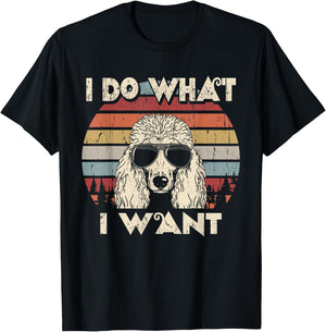 I do what I want funny Standard Poodle Vintage Retro T-Shirt - T-Shirt | Black