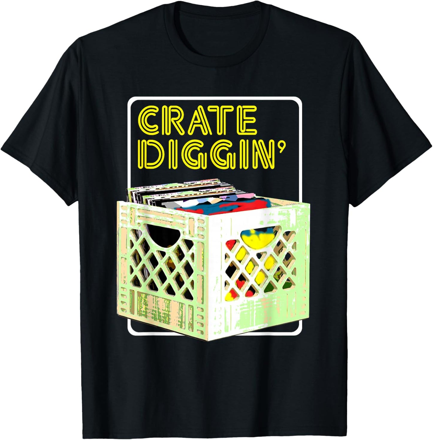 Old School DJ Hip Hop Retro Vinyl Collector Vintage Graphic T-Shirt - T-Shirt | Black