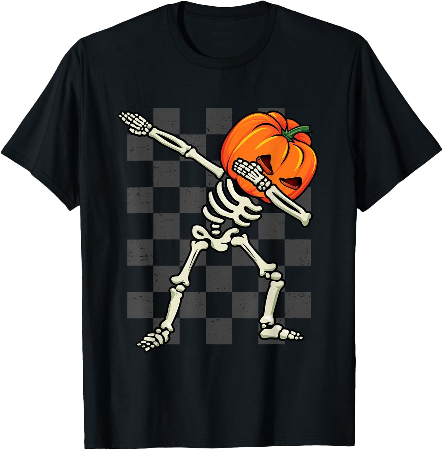Dabbing Halloween Boys Skeleton Scary Pumpkin Costume 2024 T-Shirt - T-Shirt | Black