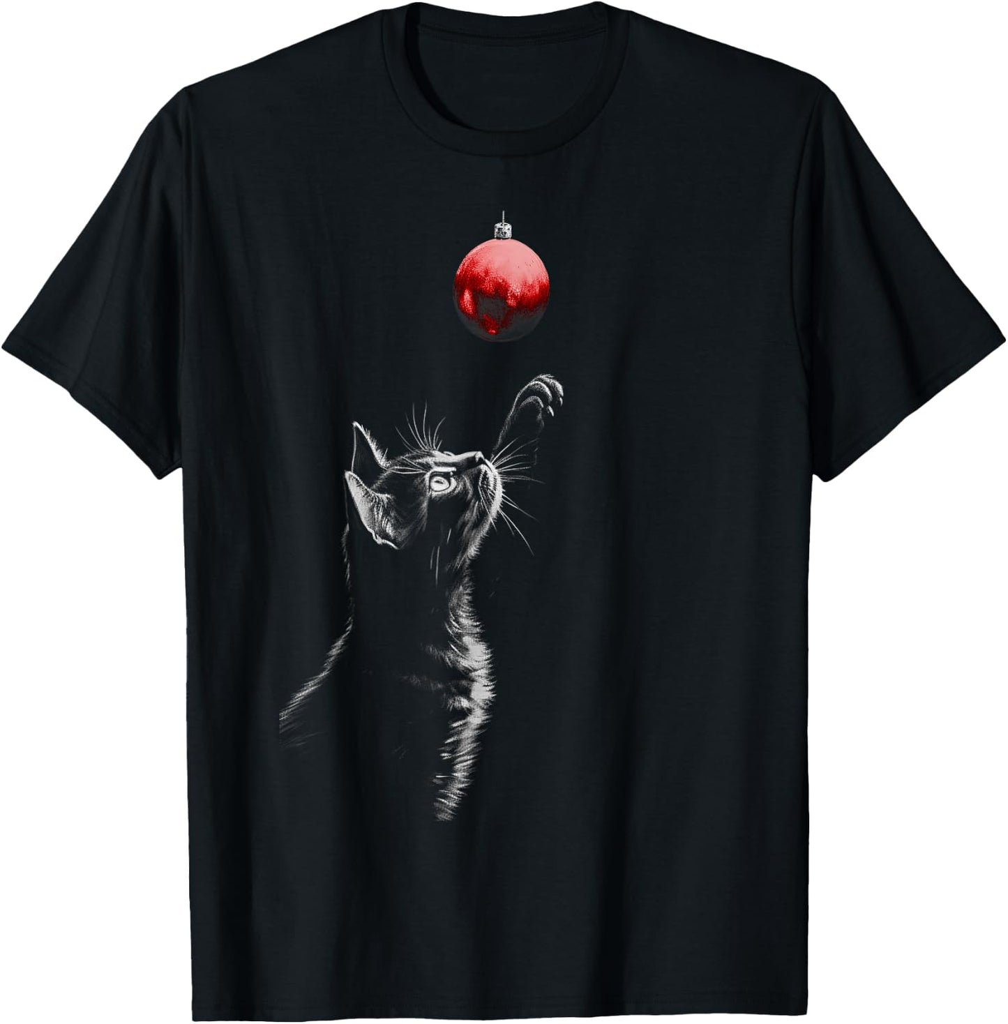 Cat Christmas Baubles Cat Lover Xmas Women Men Kids T-Shirt - T-Shirt | Black