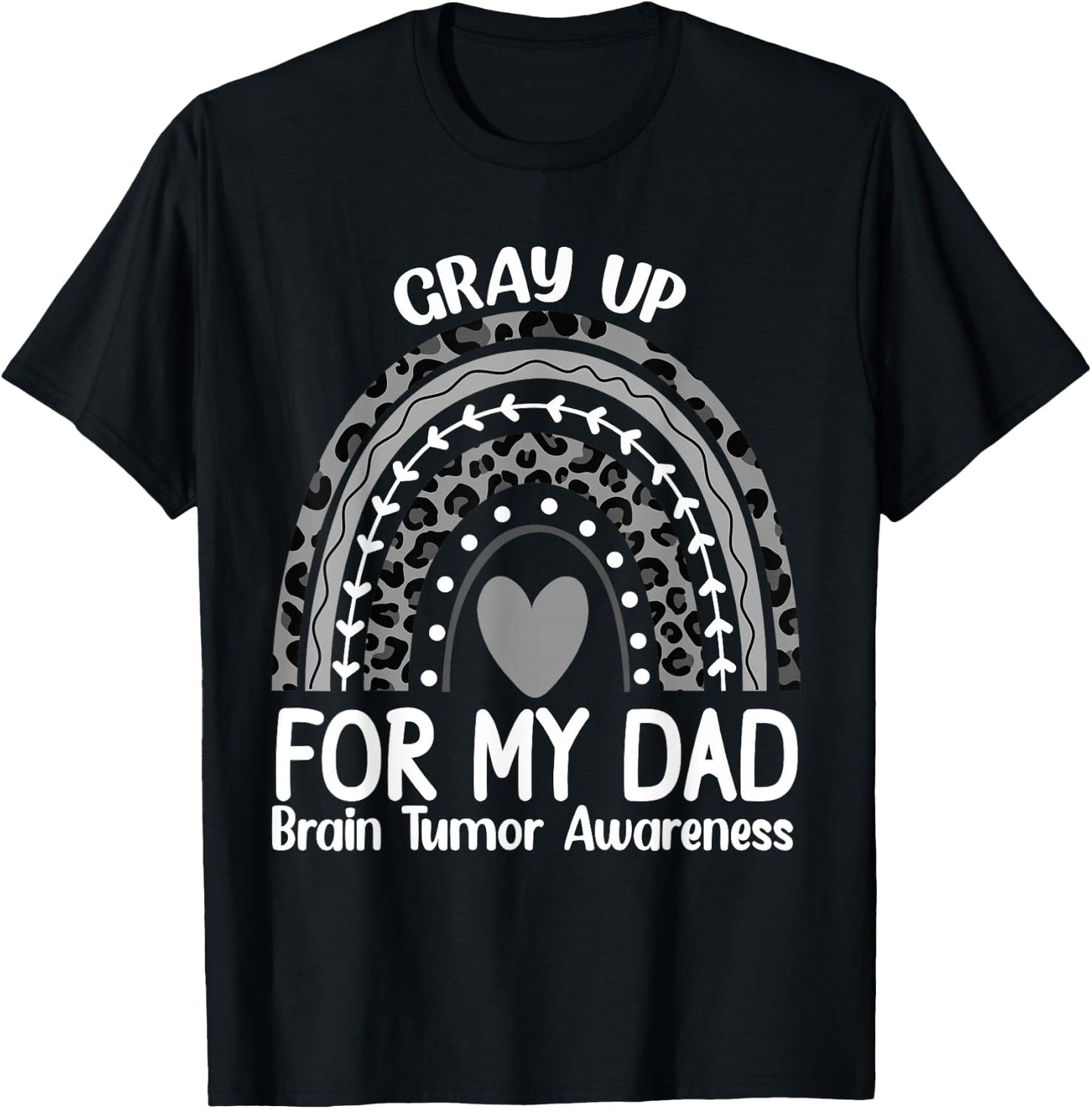 In May We Wear Gray for dad Brain Cancer Awareness Brain T-Shirt - T-Shirt | Black