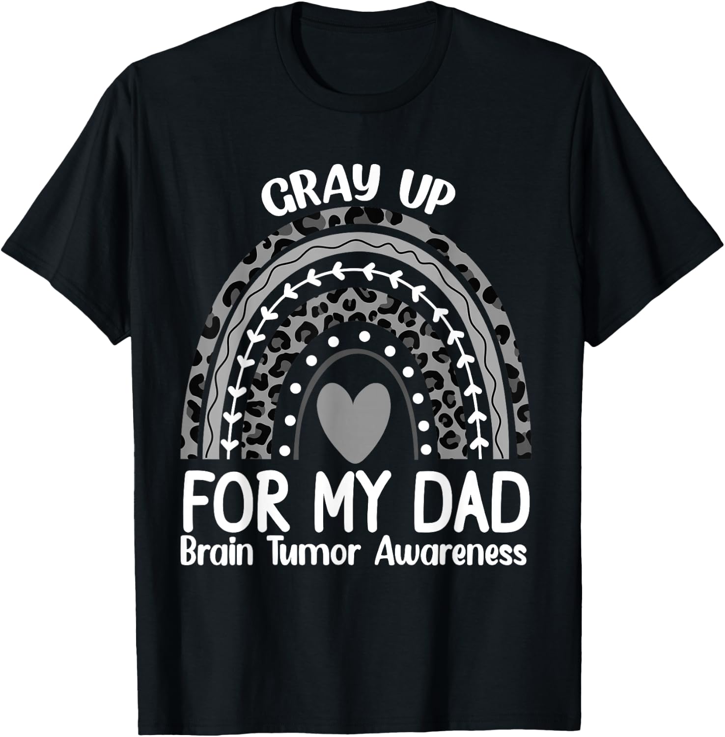 In May We Wear Gray for dad Brain Cancer Awareness Brain T-Shirt - T-Shirt | Black