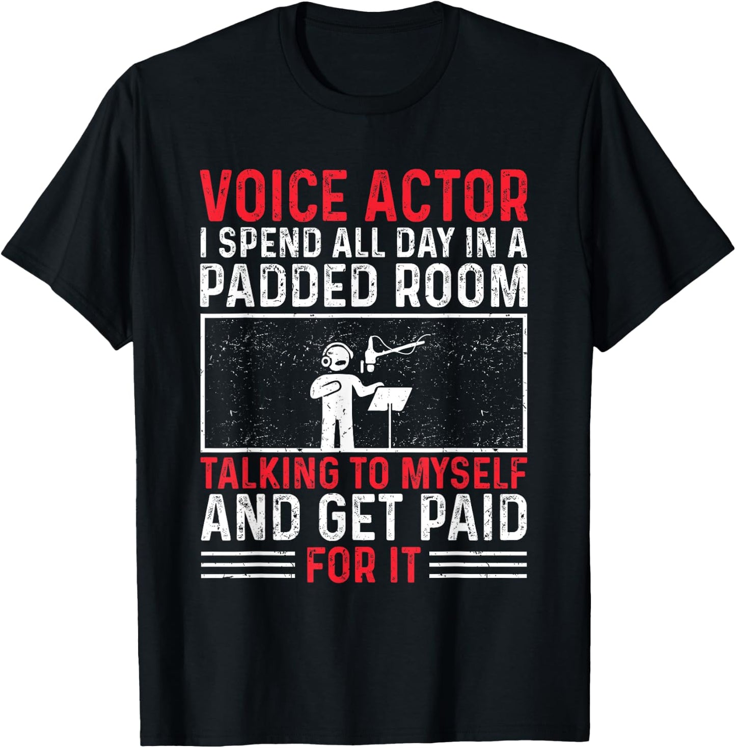 Funny Voice-Over Design Voice Actor ,Black,Small T-Shirt - T-Shirt | Black