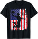 Vintage Basketball American Flag 4th of July Patriotic T-Shirt - T-Shirt | Black
