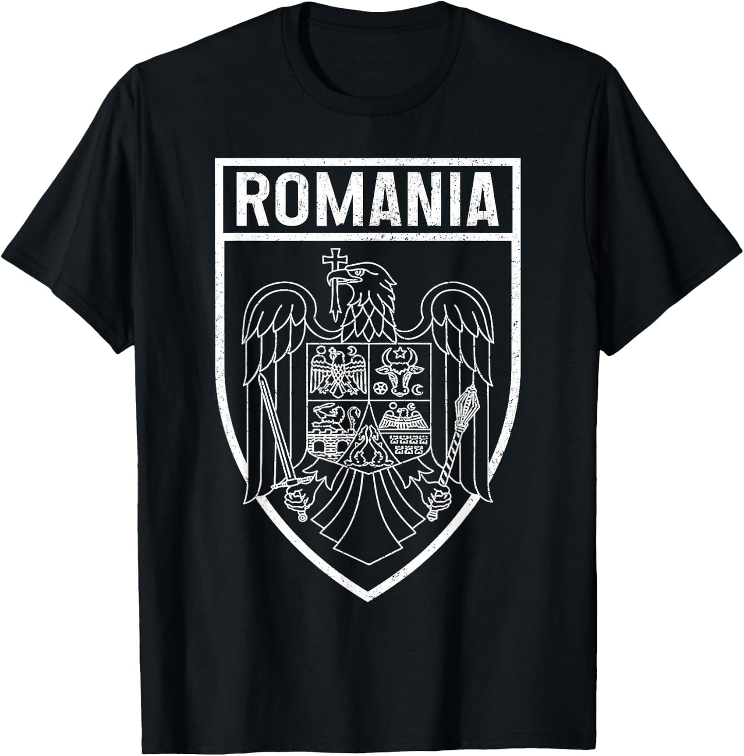 Romania Romania Flag Pride Vintage T-Shirt - T-Shirt | Black