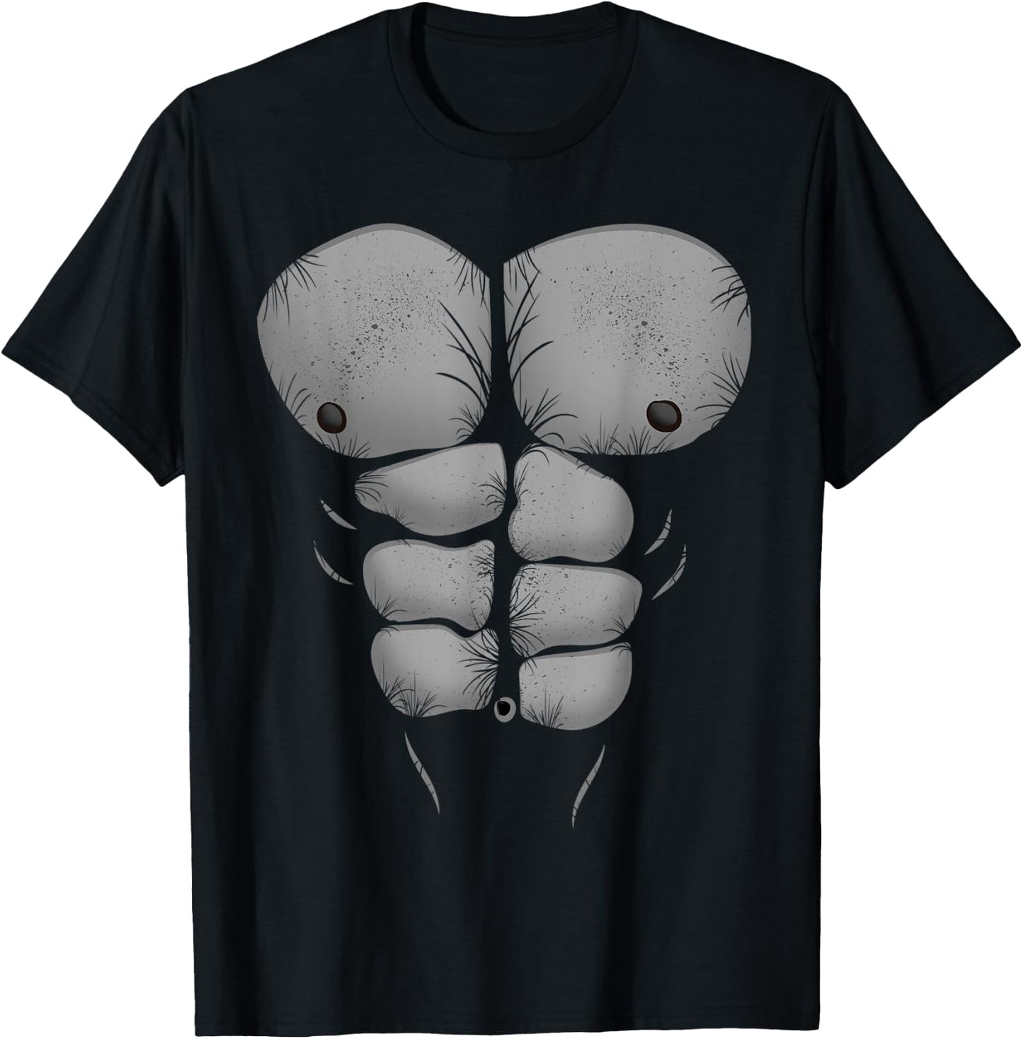 Funny Halloween Muscular Ape Gorilla Chest and Abs T-Shirt - T-Shirt | Black