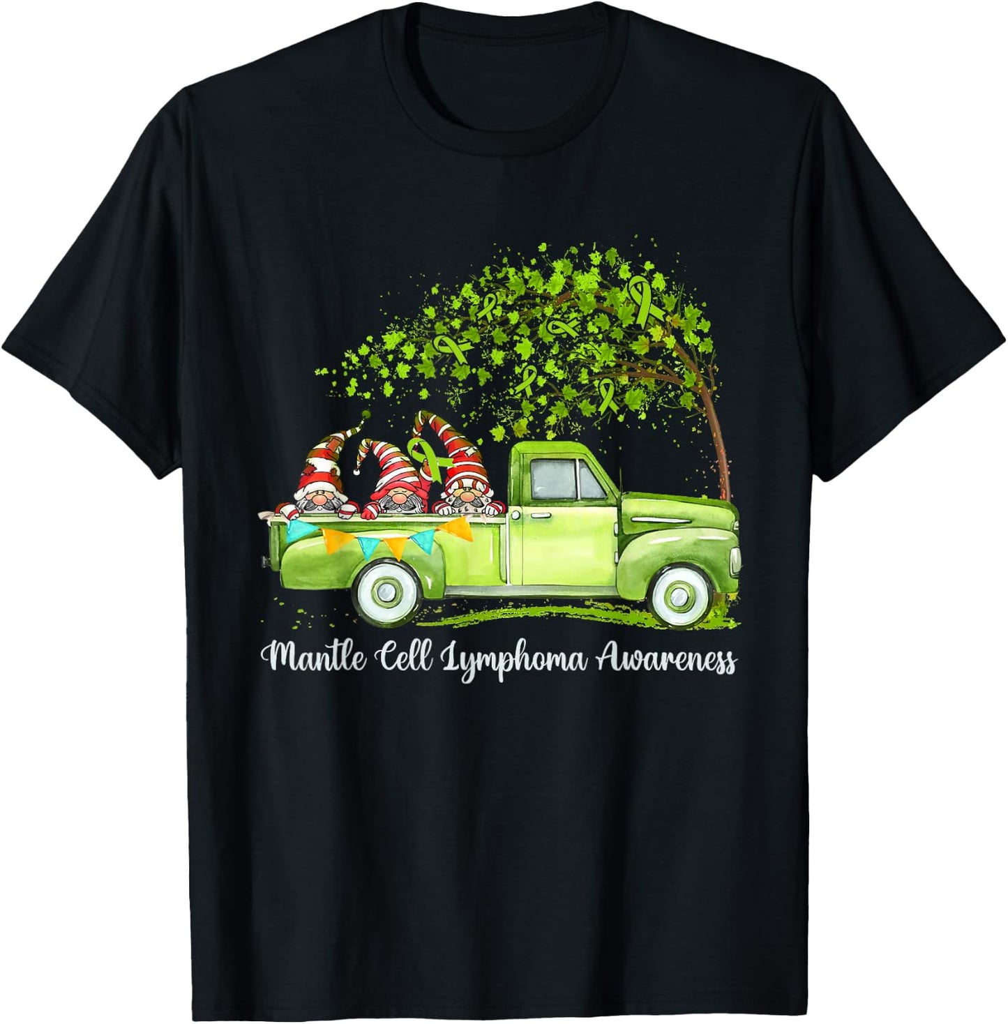 Gnomes Riding Truck Mantle Cell Lymphoma Awareness T-Shirt - T-Shirt | Black