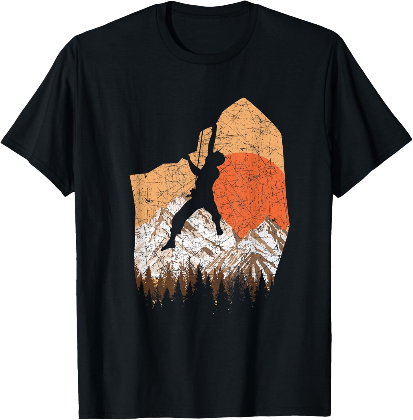 Retro Climbing T-Shirt - T-Shirt | Black