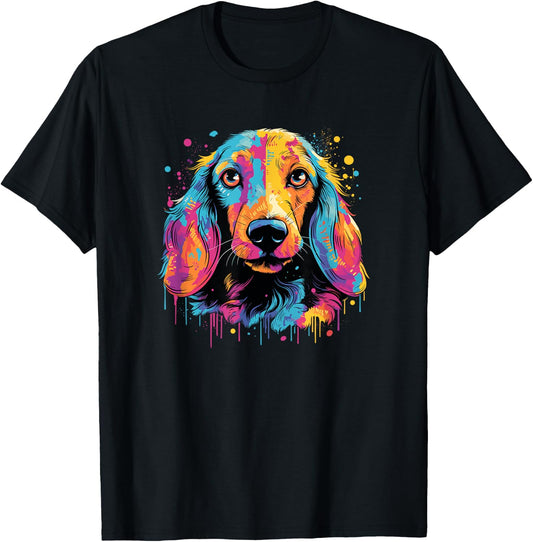 Arthog Dachshund Dog Art Design - Black, Small, Short Sleeve, Classic Fit, Pull On, Machine Wash T-Shirt - T-Shirt | Black