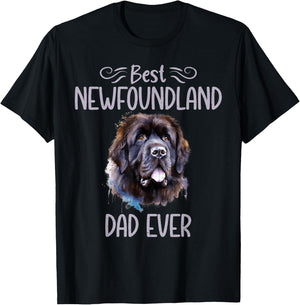 Best Newfoundland Dad Ever Newfoundland Dog T-Shirt - T-Shirt | Black