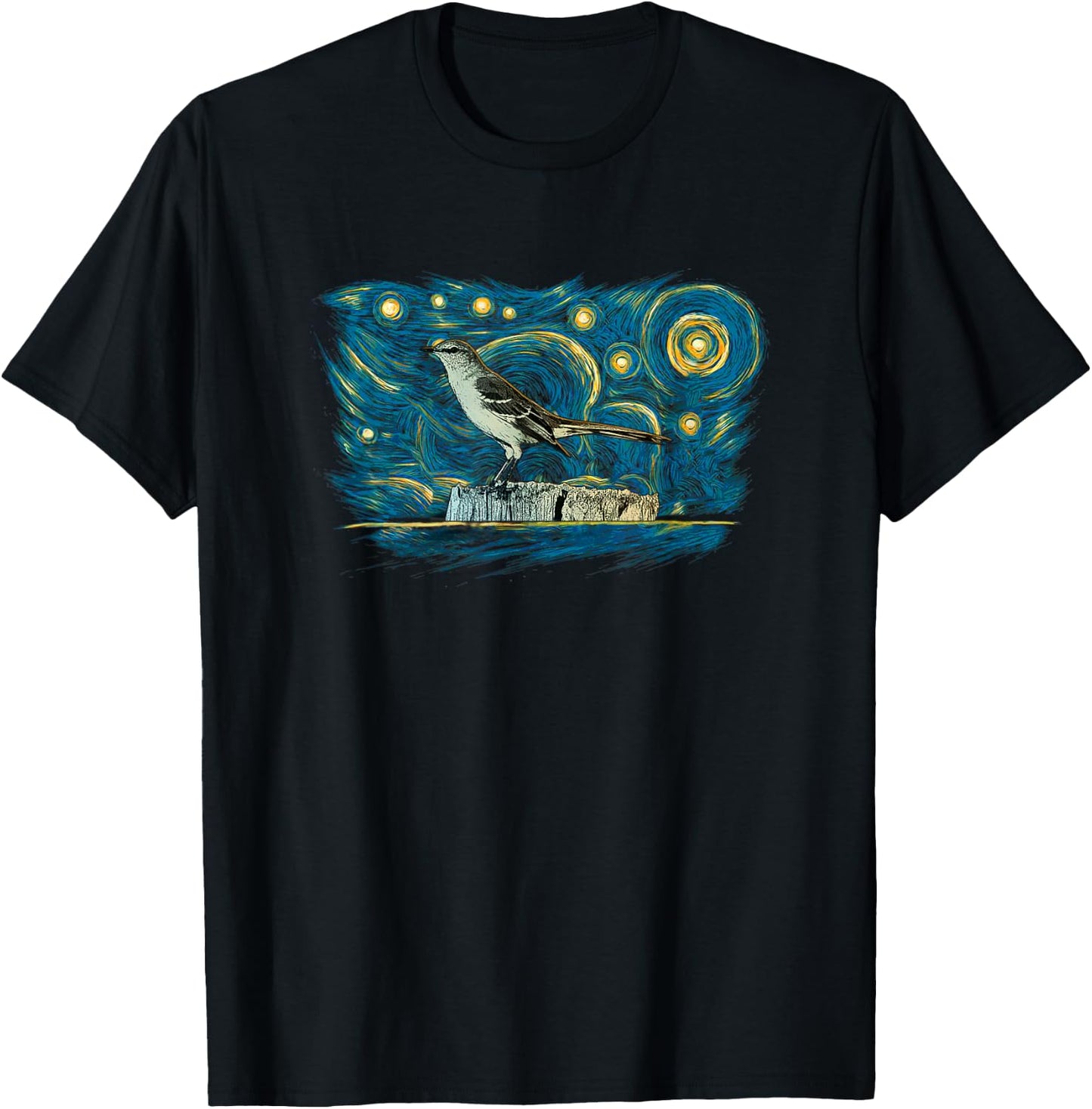 Retro Vintage Style Mockingbird T-Shirt - T-Shirt | Black