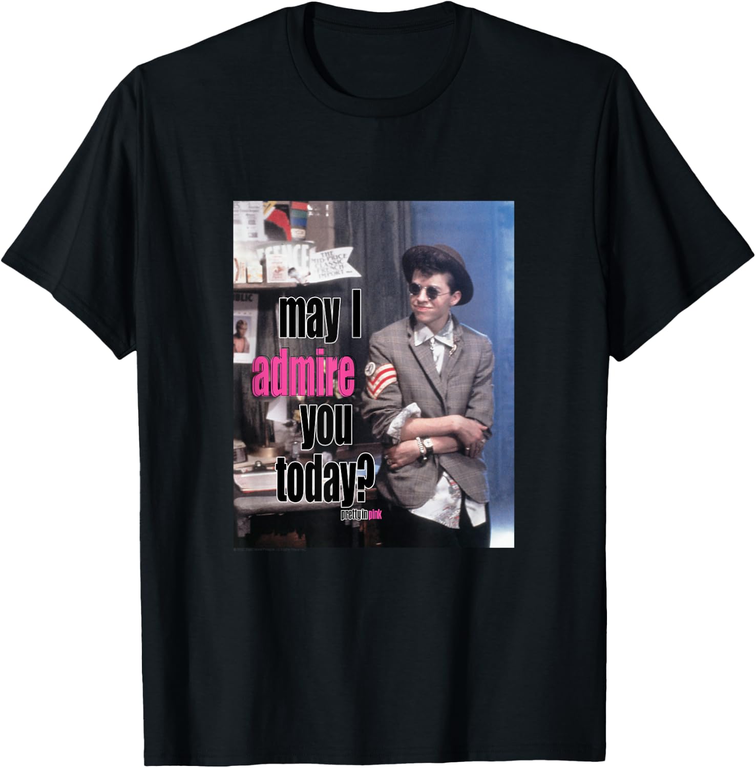 Pretty in Pink May I Admire You Today? Small T-Shirt - T-Shirt | Black