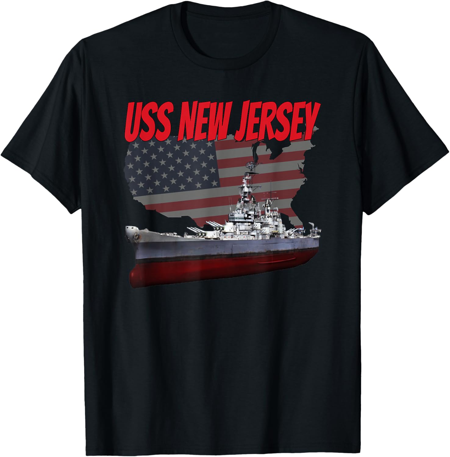 WW2 Battleship USS New Jersey BB-62 World War 2 Ship Boys T-Shirt - T-Shirt | Black