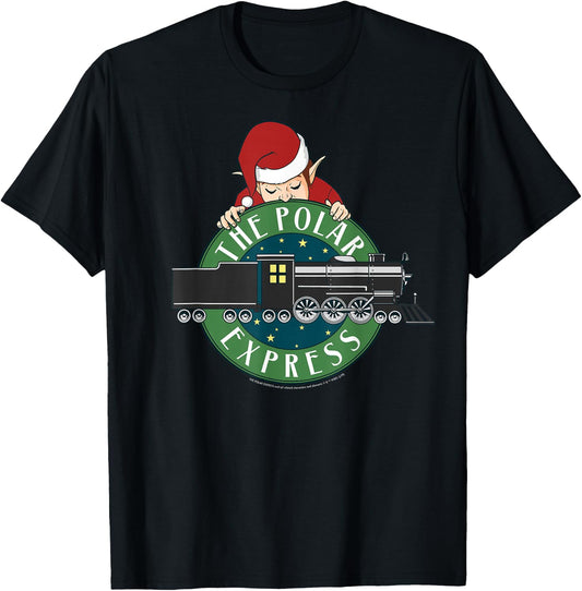 Polar Express Elf Train Logo T-Shirt - T-Shirt | Black