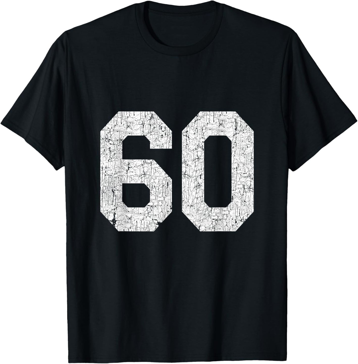 #60 Jersey Uniform Varsity Sports Number, 60th Birthday T-Shirt - T-Shirt | Black
