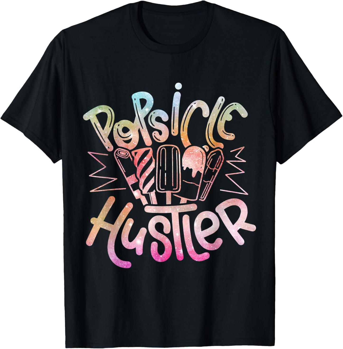 Funny Ice Cream Retro Popsicle Hustler Men Women Kids T-Shirt - T-Shirt | Black