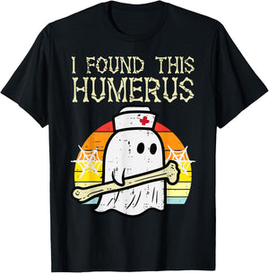 Halloween Nurse Found This Humerus Scrub Top Costume Women T-Shirt - T-Shirt | Black