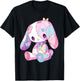 Kawaii Pastel Goth Creepy Cute Witchy Sad Zombie Pink Bunny T-Shirt - T-Shirt | Black