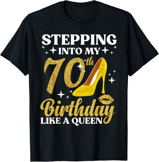 70th Birthday Art Ladies Girls Turning 70 Gag Idea T-Shirt - T-Shirt | Black