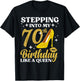 70th Birthday Art Ladies Girls Turning 70 Gag Idea T-Shirt - T-Shirt | Black