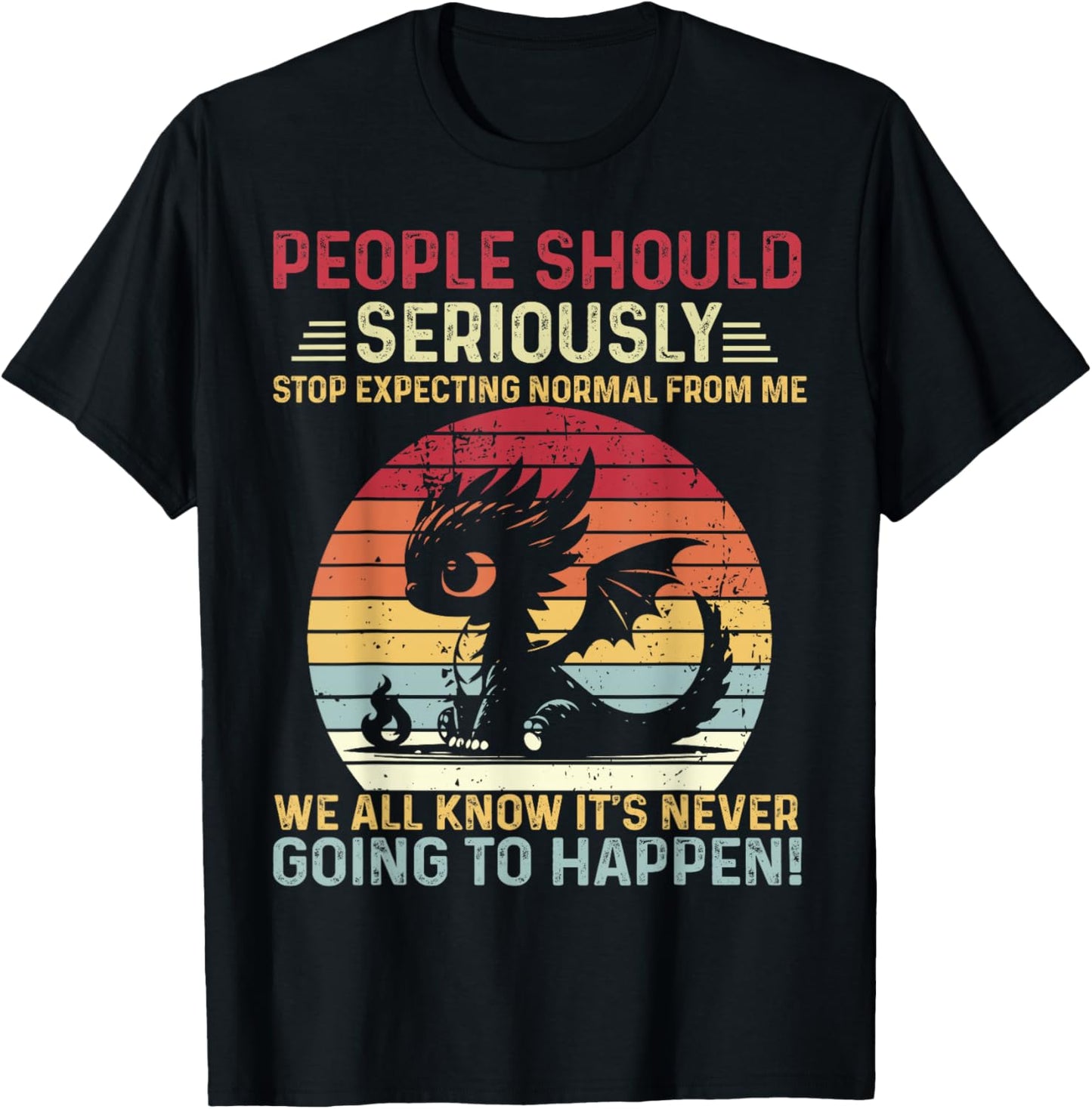 Vintage Dragon Seriously Dragon and Girls, Boy T-Shirt - T-Shirt | Black