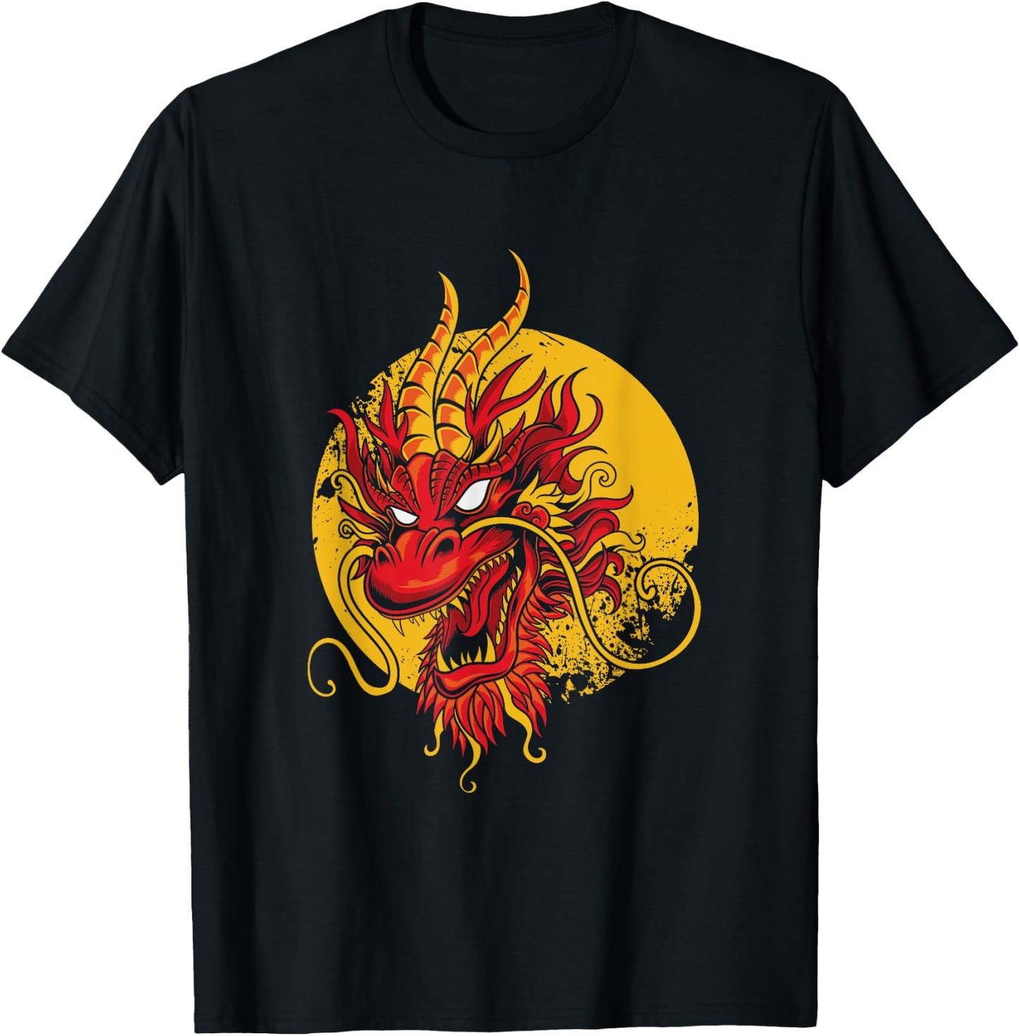 Angry Dragon Head Mythical Creature Sci Fi Science Fiction T-Shirt - T-Shirt | Black
