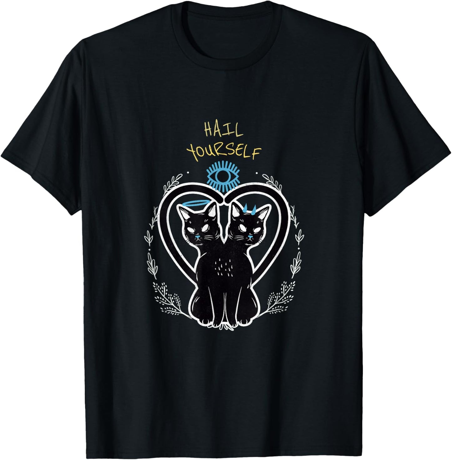 Cats from Hell Women's Hail Yourself Last Podcast on the Left Evil Cats LPOTL - Black, Small, Short Sleeve, Classic Fit, Cotton 60% Polyester 40% T-Shirt - T-Shirt | Black