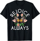 Rejoice Always - Butterfly Flower Religious Christian T-Shirt - T-Shirt | Black