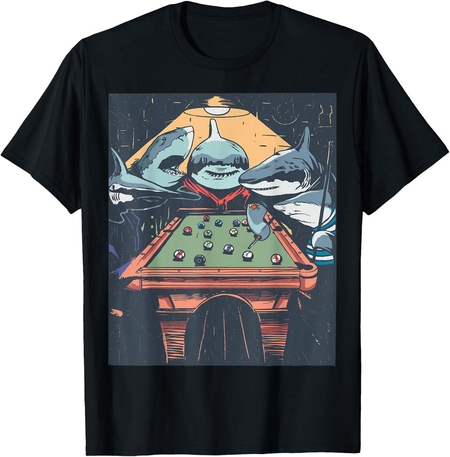 Sharky Billiards Crew - Pool Sharks T-Shirt - T-Shirt | Black