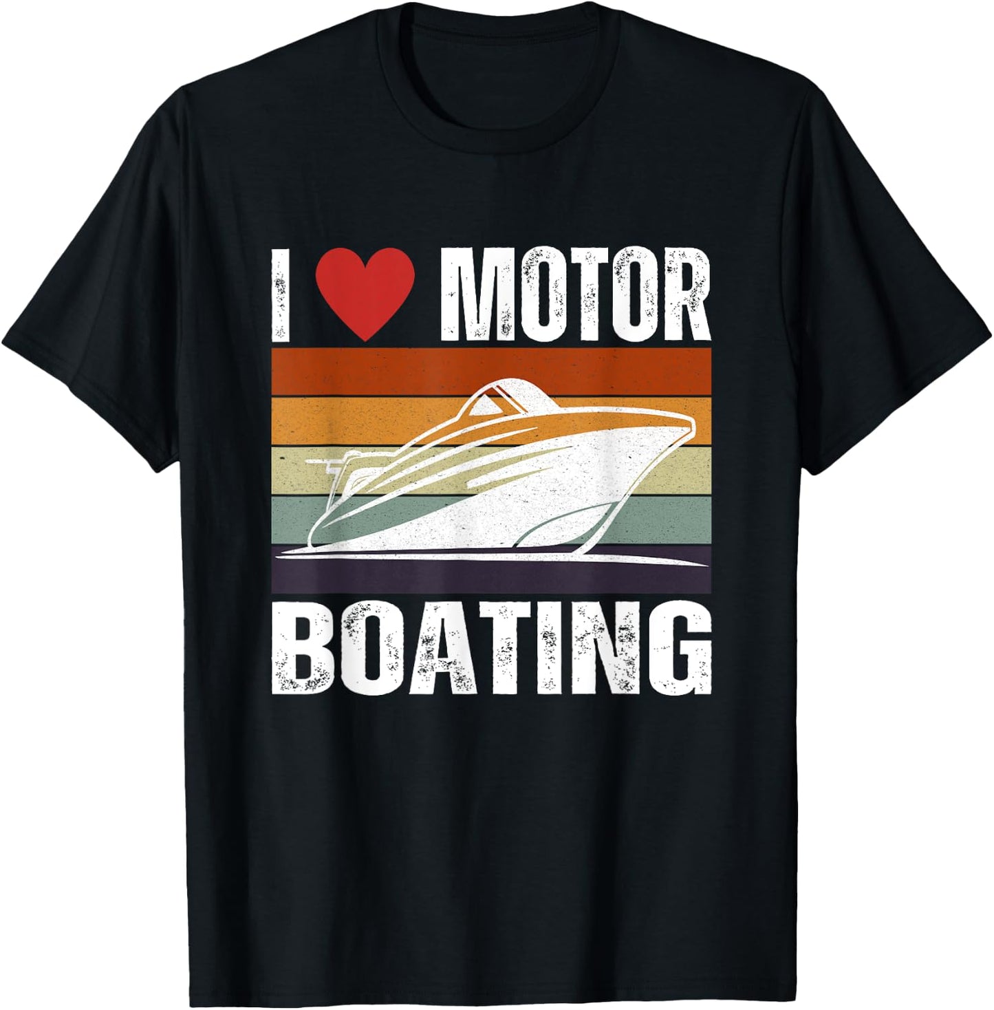 Funny Boater Life Speed Boat Captain I Love Motor Boating T-Shirt - T-Shirt | Black