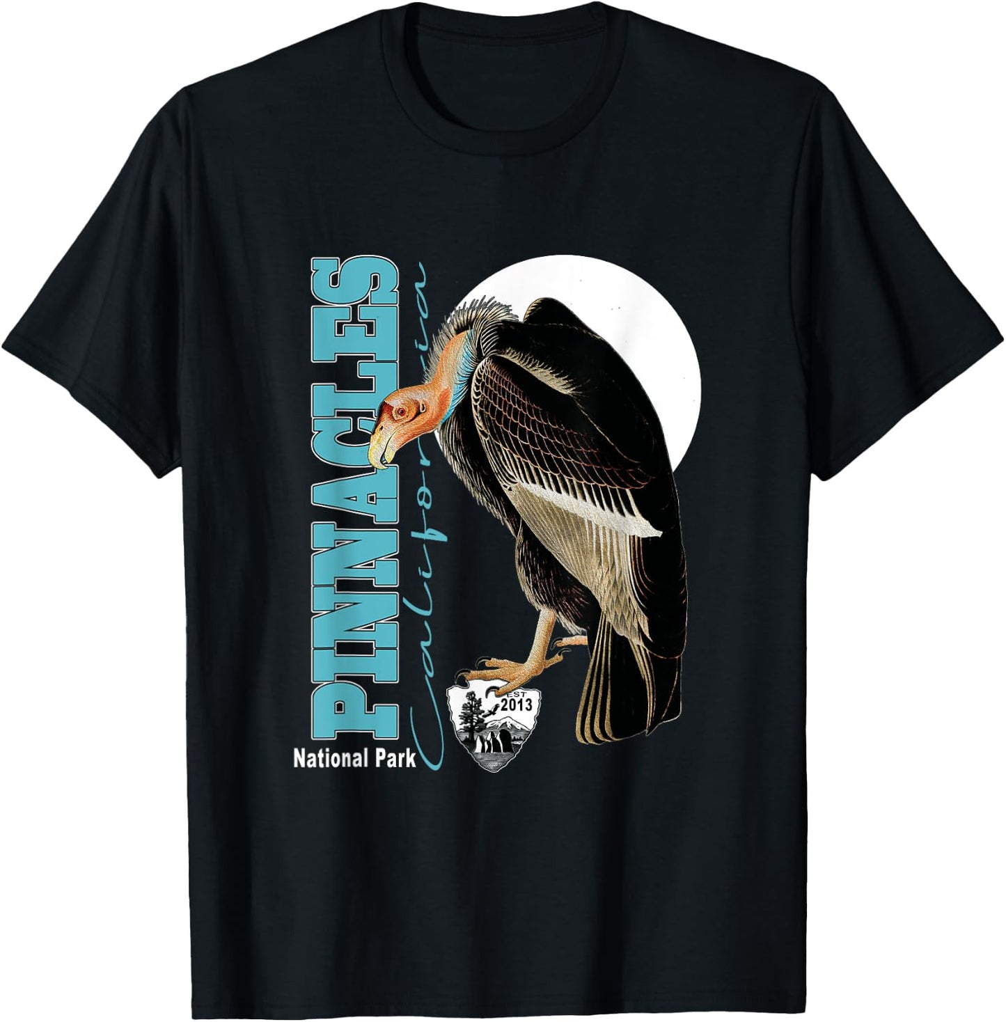 Pinnacles National Park California Condors Souvenir est 2013 T-Shirt - T-Shirt | Black