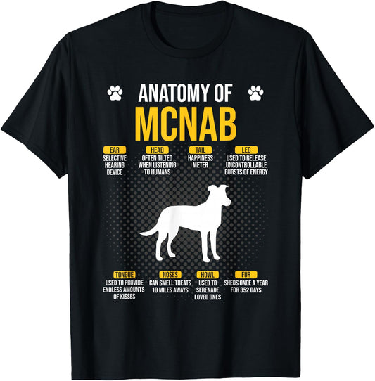 Anatomy Of Mcnab Dog Lover T-Shirt - T-Shirt | Black