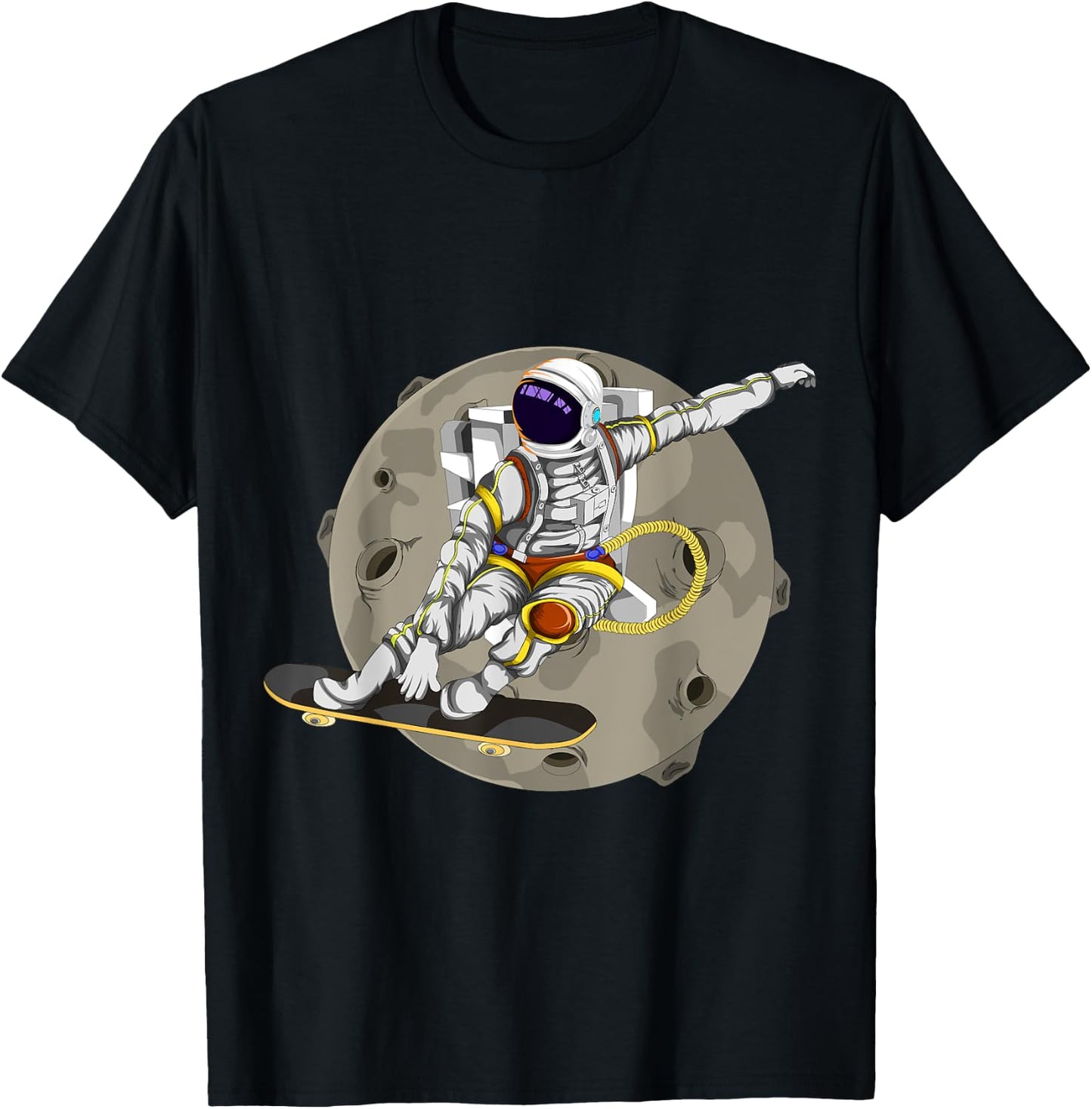 Planets Skateboard Men Boys Kids Astronaut T-Shirt - T-Shirt | Black