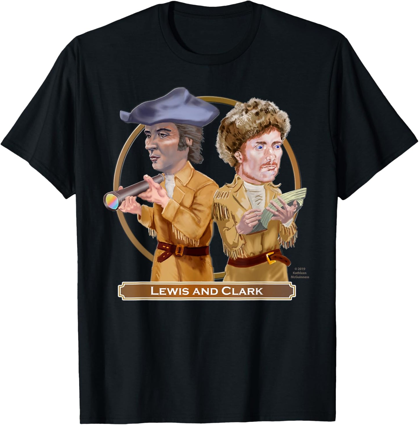 Lewis and Clark, American Explorers T-Shirt - T-Shirt | Black