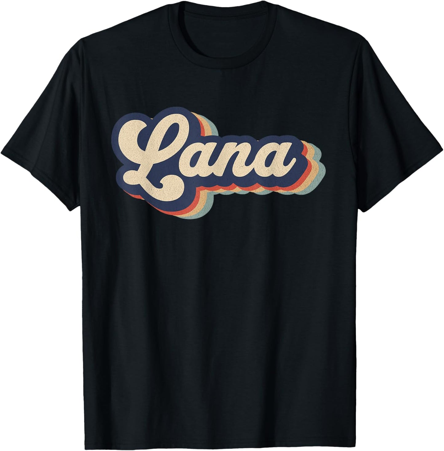 Retro Vintage Lana Name Personalized T-Shirt - T-Shirt | Black