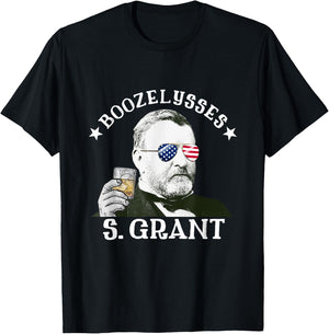 Boozelysses S. Grant Ulysses S. Grant Drinking Presidents T-Shirt - T-Shirt | Black