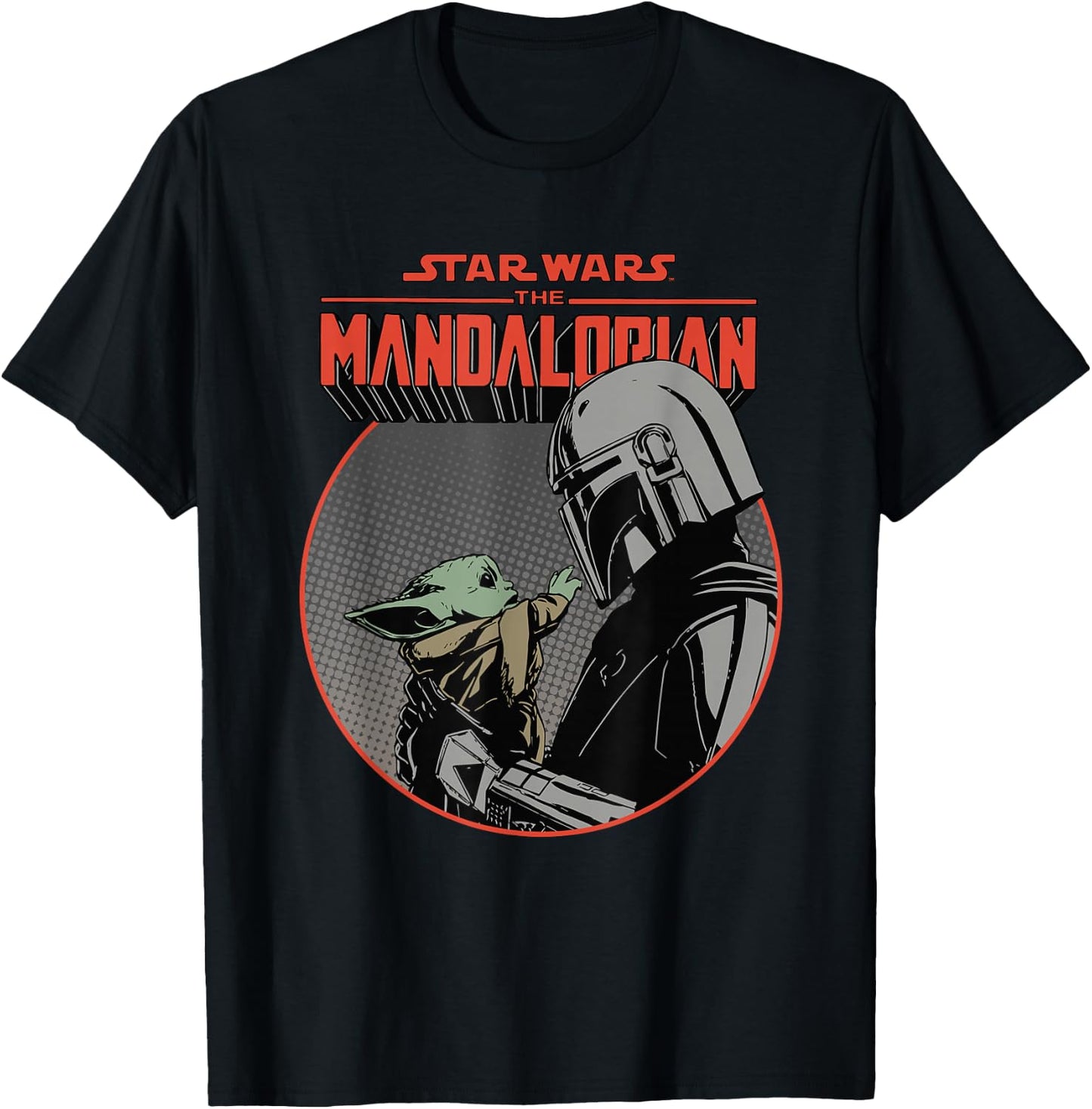 Star Wars The Mandalorian Mando and the Child Retro T-Shirt - T-Shirt | Black