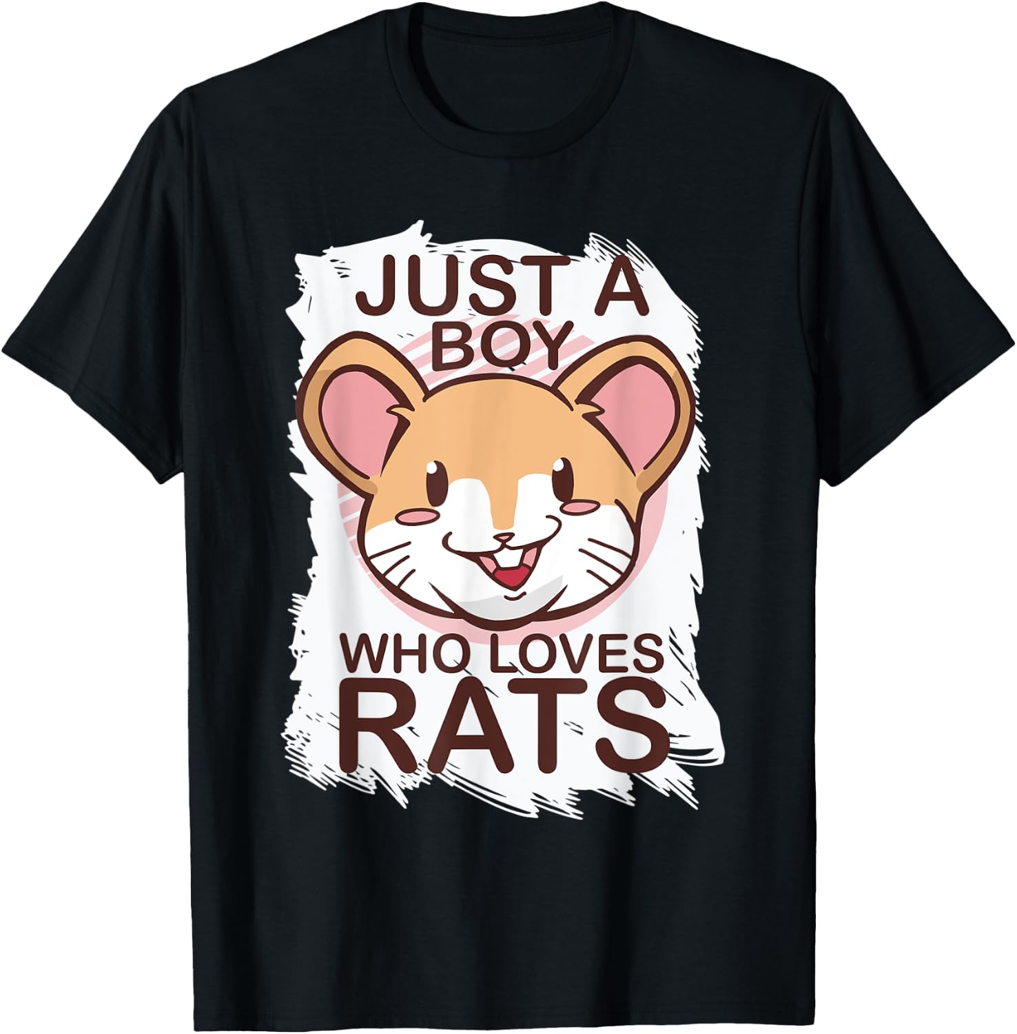 Just A Boy Who Loves Rats Rat Lover Gift T-Shirt - T-Shirt | Black