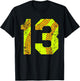 Vintage Softball 13 Jersey Number T-Shirt - T-Shirt | Black