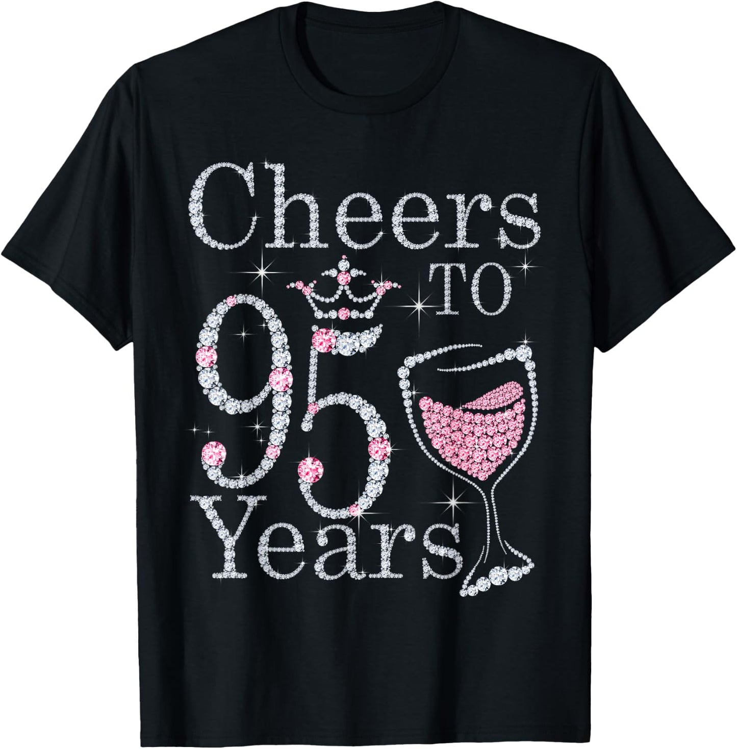 Cheers to 95 Years 1927 95Th Birthday Gift T-Shirt - T-Shirt | Black