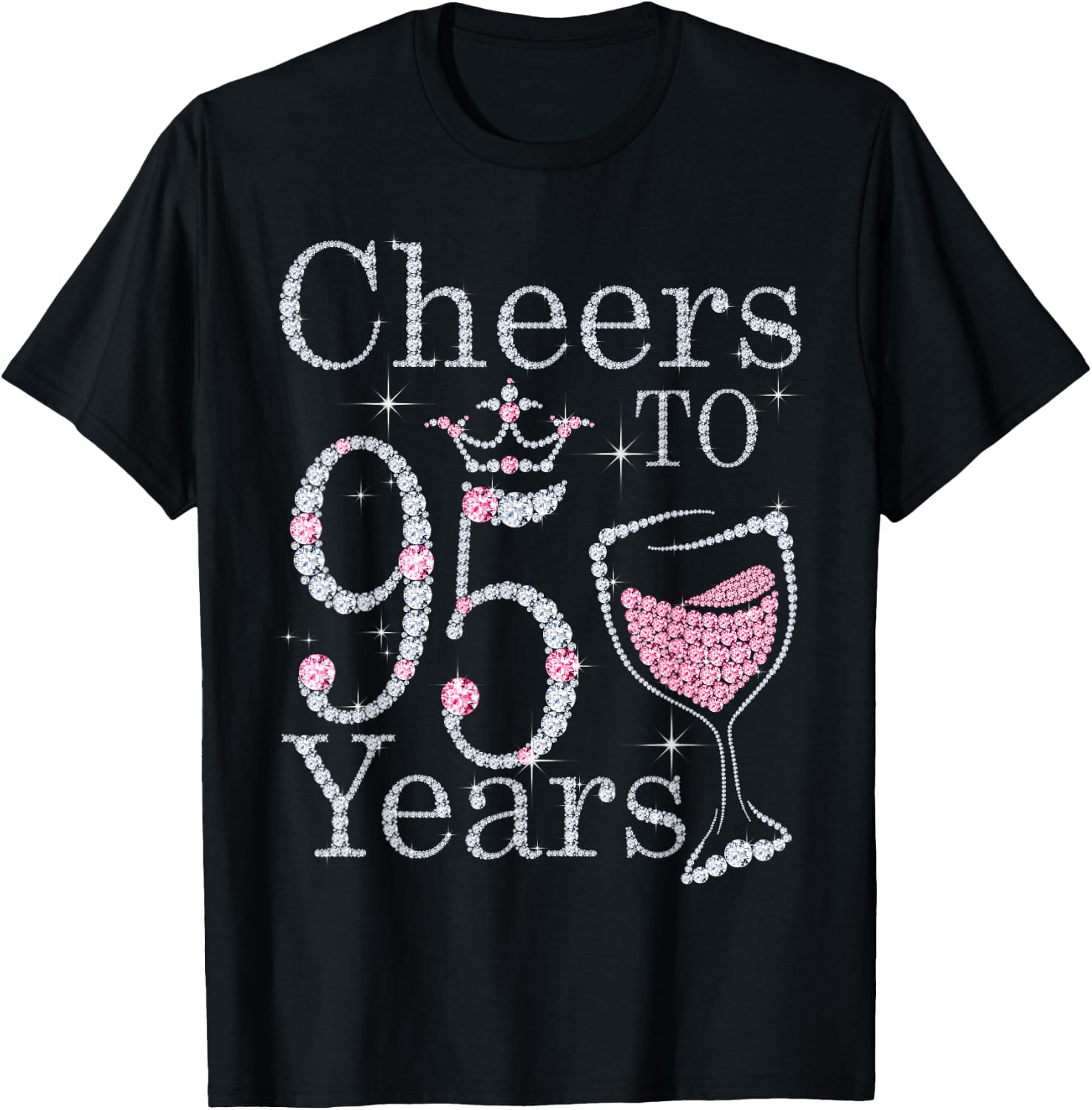 Cheers to 95 Years 1927 95Th Birthday Gift T-Shirt - T-Shirt | Black