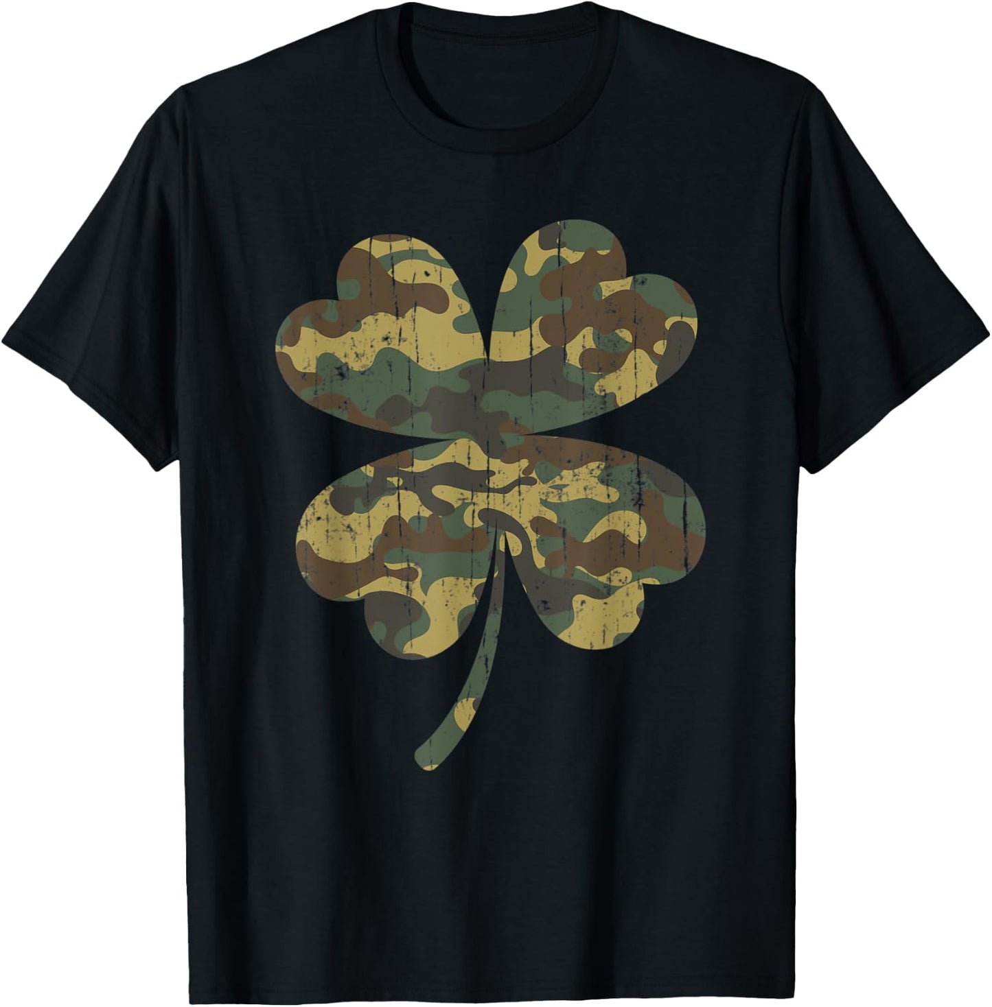 Irish Shamrock - Camo Veteran St Patricks Day Gift T-Shirt - T-Shirt | Black