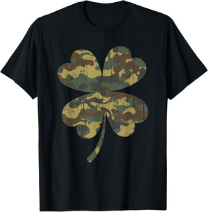 Irish Shamrock - Camo Veteran St Patricks Day Gift T-Shirt - T-Shirt | Black