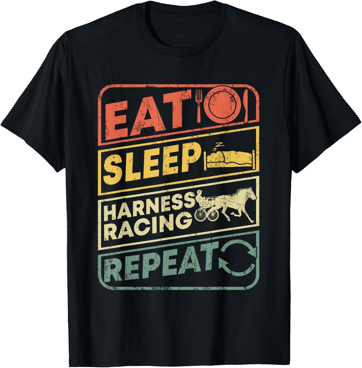 Horse rider Harness Racing apparel retro vintage Equitation T-Shirt - T-Shirt | Black
