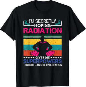 Thyroid Cancer Awareness Patient Warrior Radiation Therapy T-Shirt - T-Shirt | Black